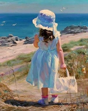 Lovely Little Girl 1 印象派 Oil Paintings